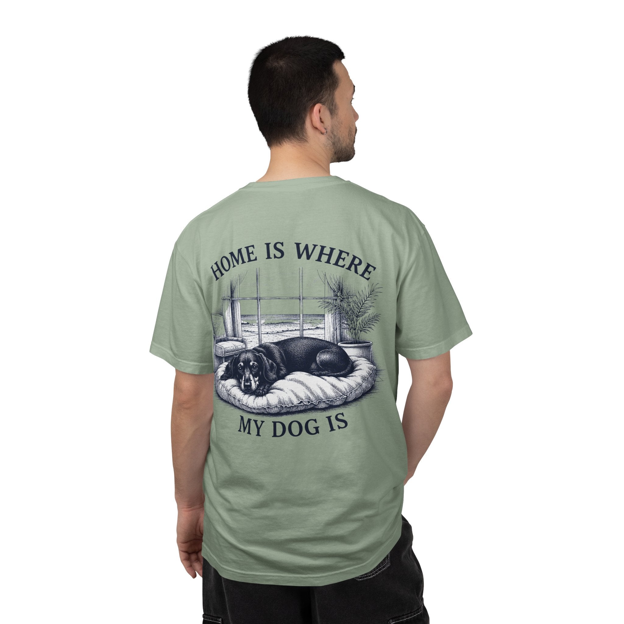 T-Shirt — "Home is where my dog is" Dachshund Graphic Tee