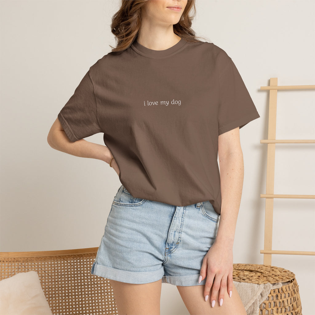 i love my dog T-Shirt | Minimal Script Dog Lover Tee