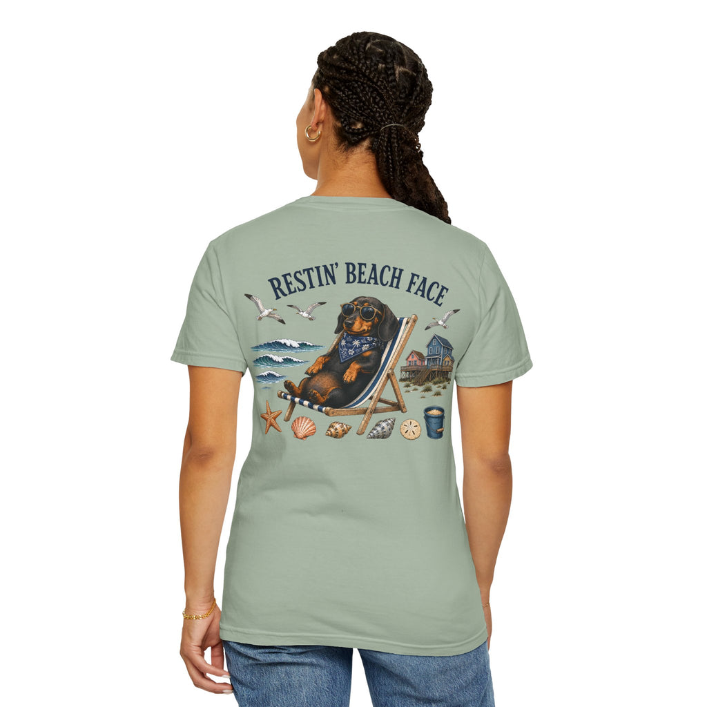 T-Shirt — "Resting Beach Face" Dachshund Graphic Tee