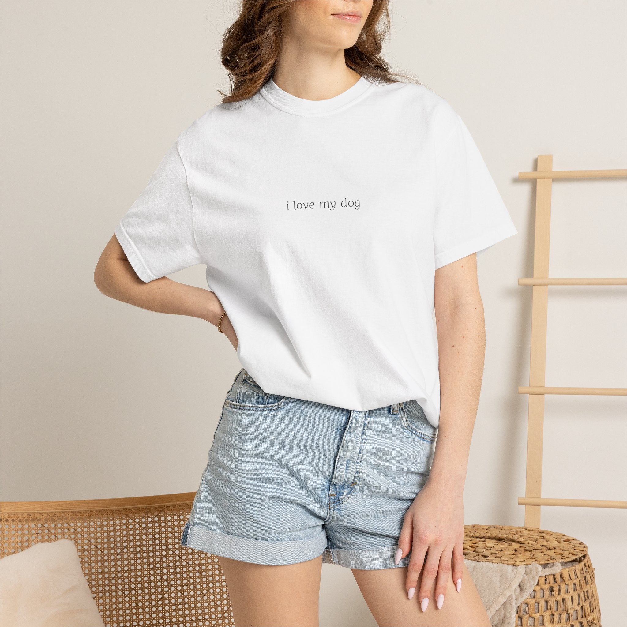 i love my dog T-Shirt | Minimal Script Dog Lover Tee