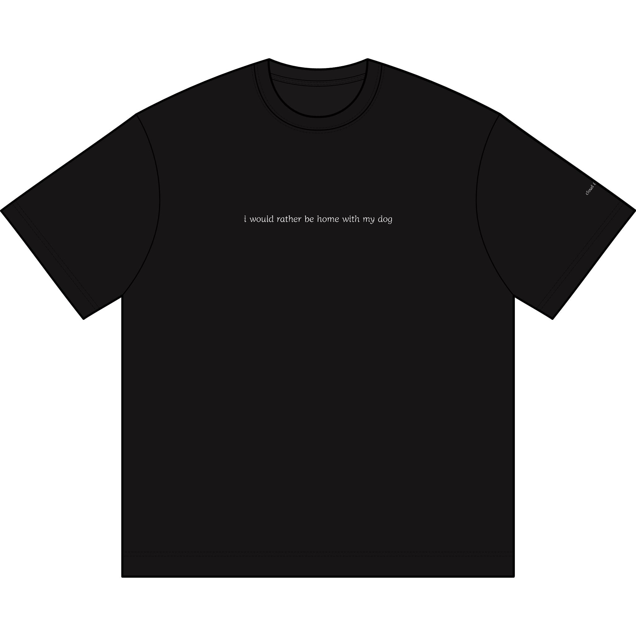 “I would rather be home with my dog” box tee
