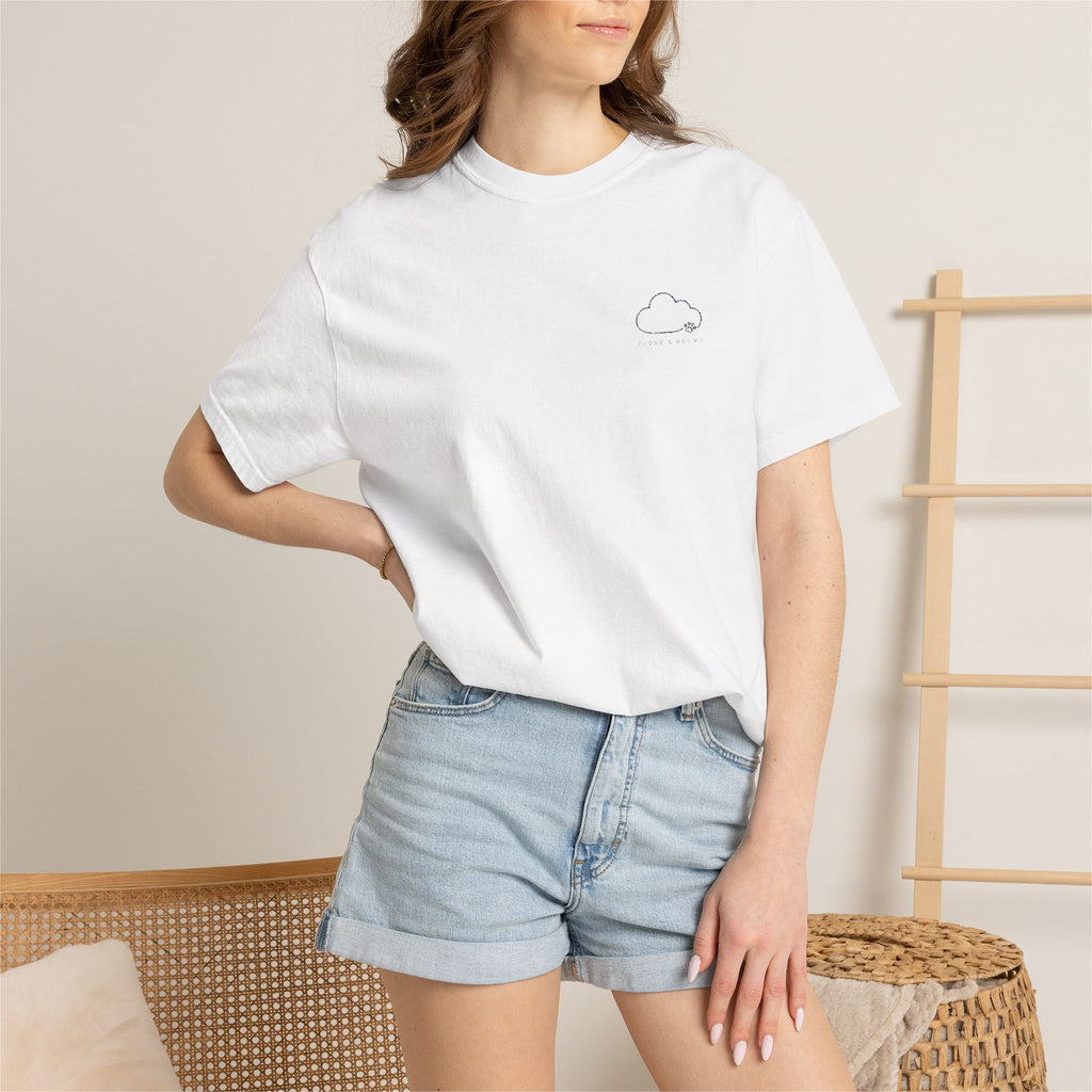 Minimal Cloud Tee — Small Chest Cloud Graphic T-Shirt