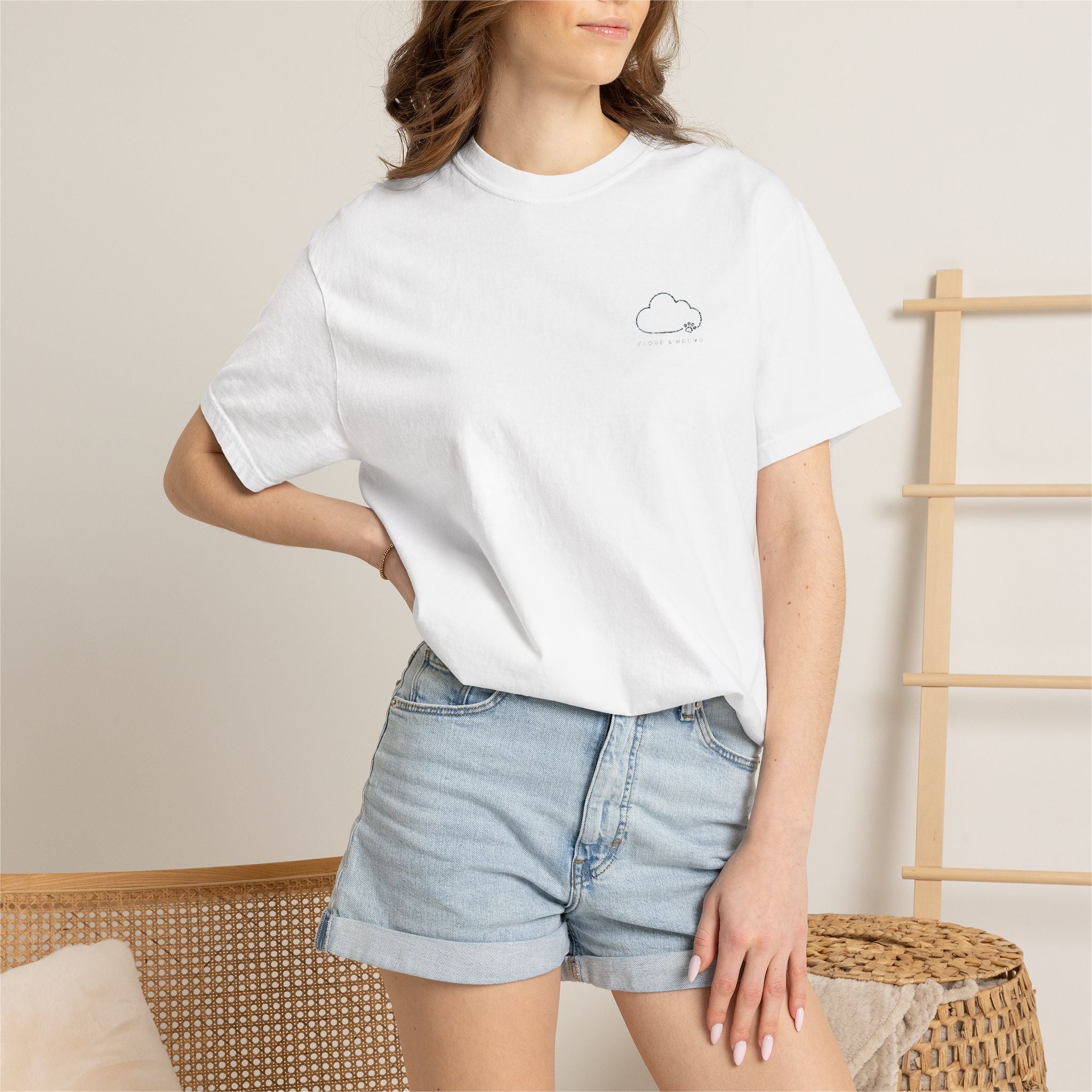 Minimal Cloud Tee — Small Chest Cloud Graphic T-Shirt