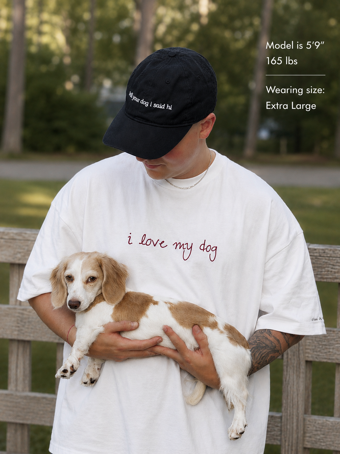 “I love my dog” light box tee