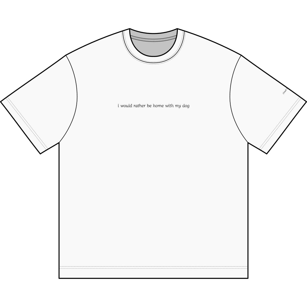 “I would rather be home with my dog” light box tee