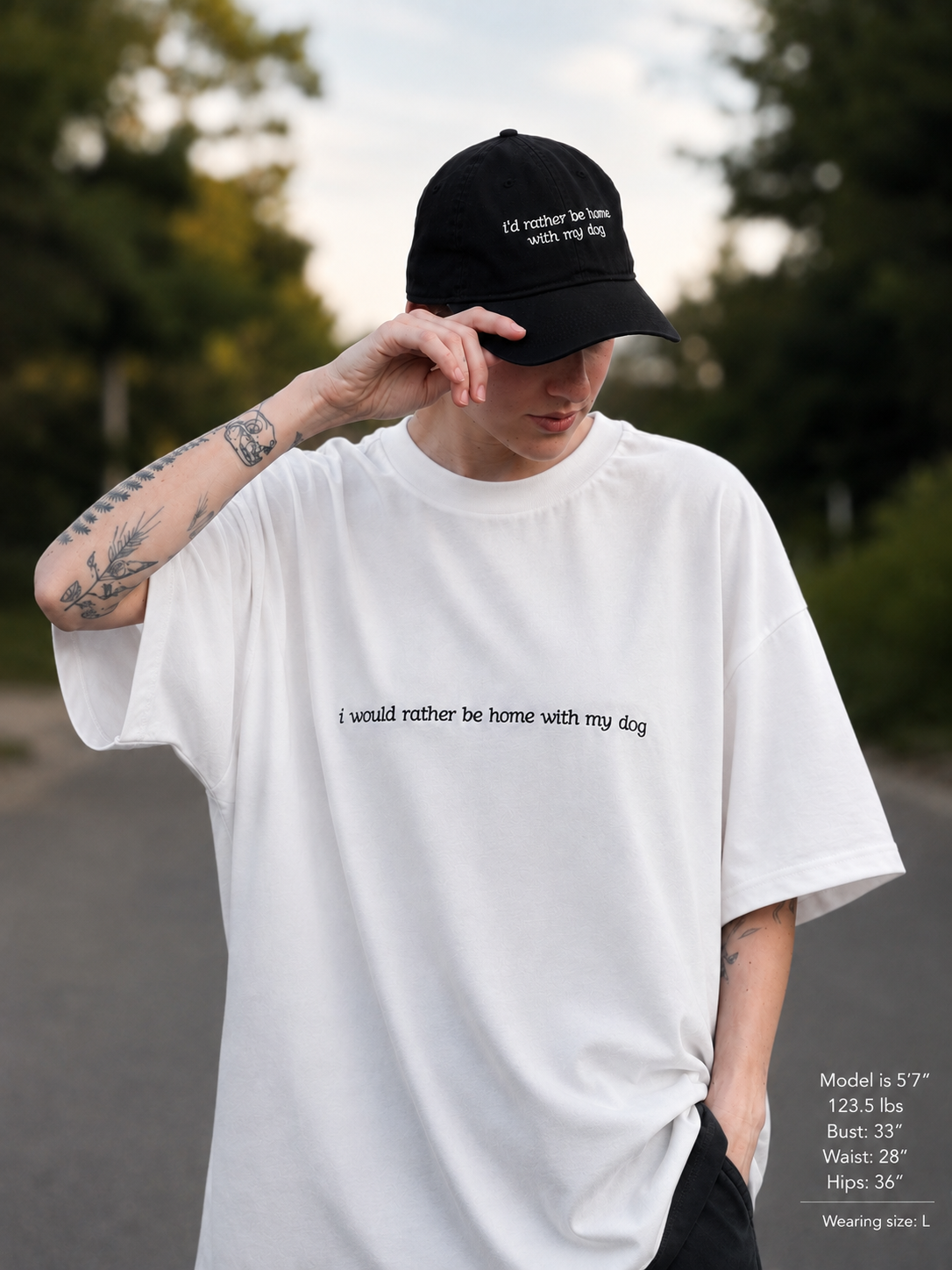 “I would rather be home with my dog” light box tee