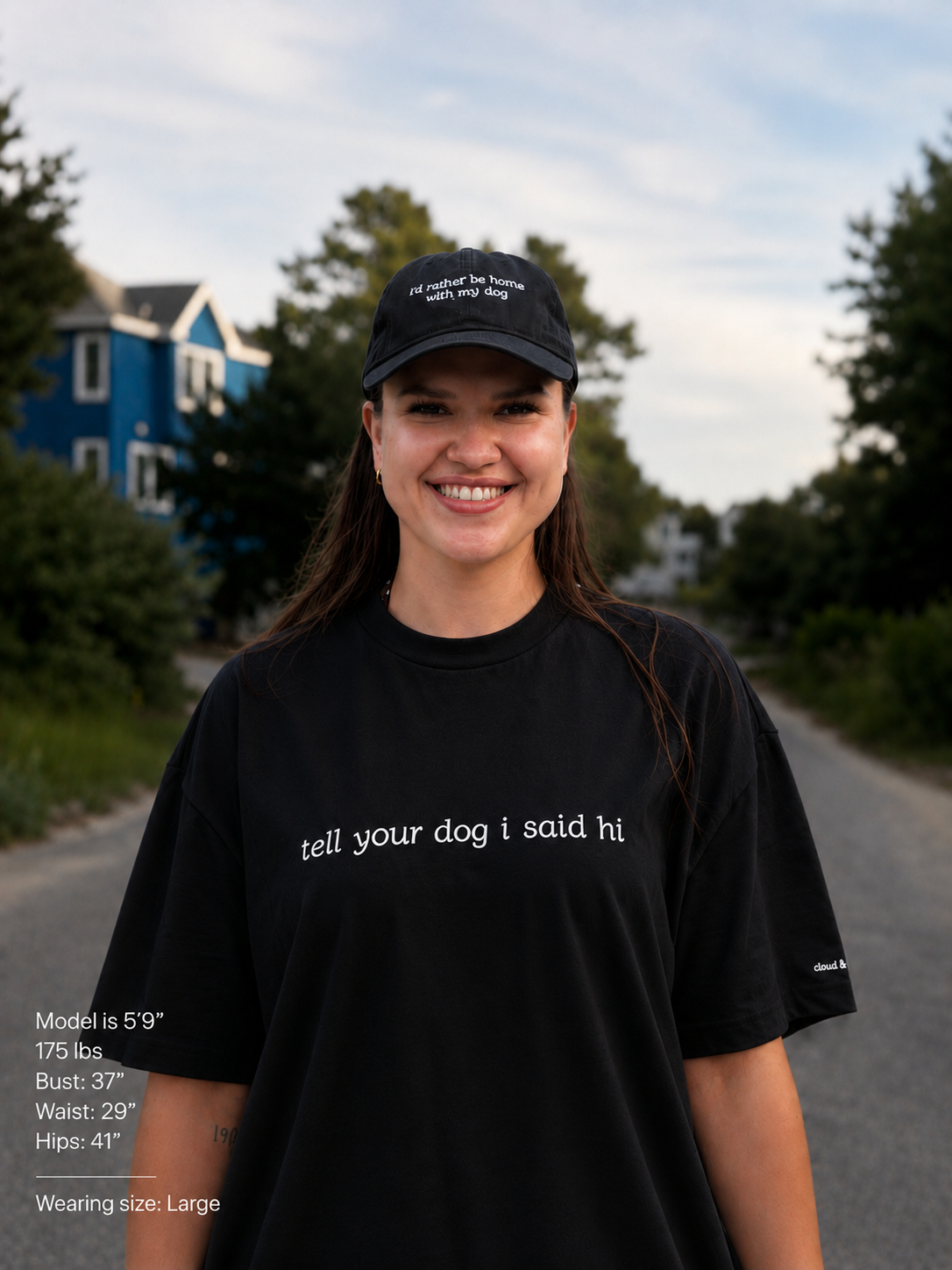 "tell your dog I said hi” dark box tee