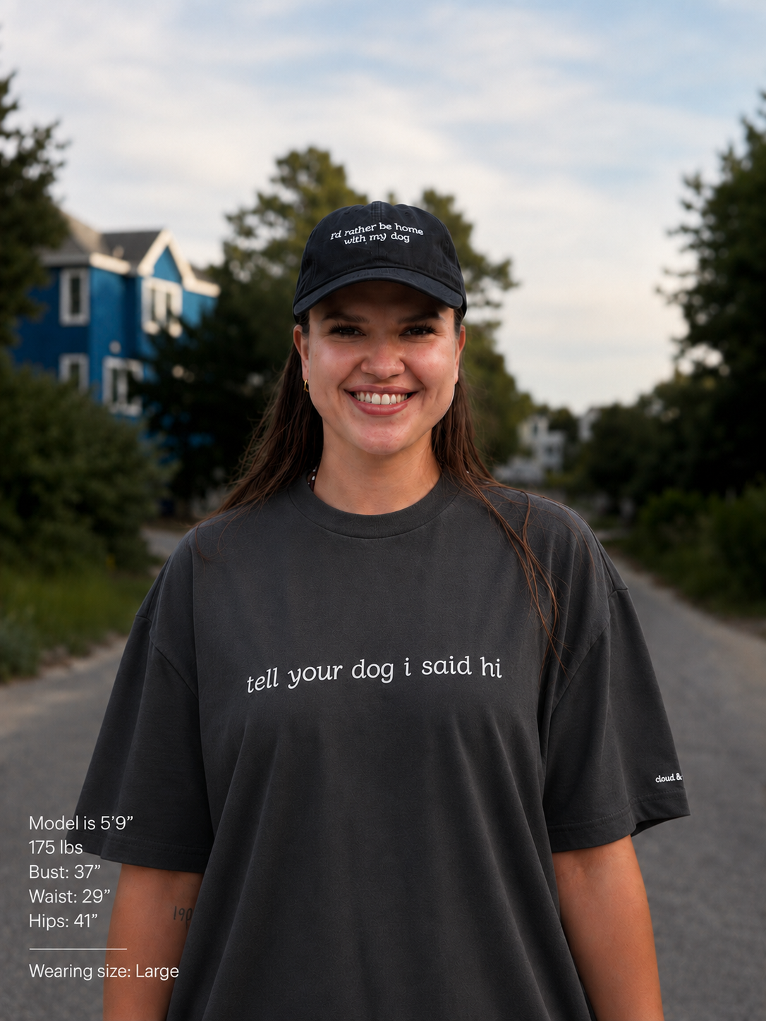 "tell your dog I said hi” dark box tee