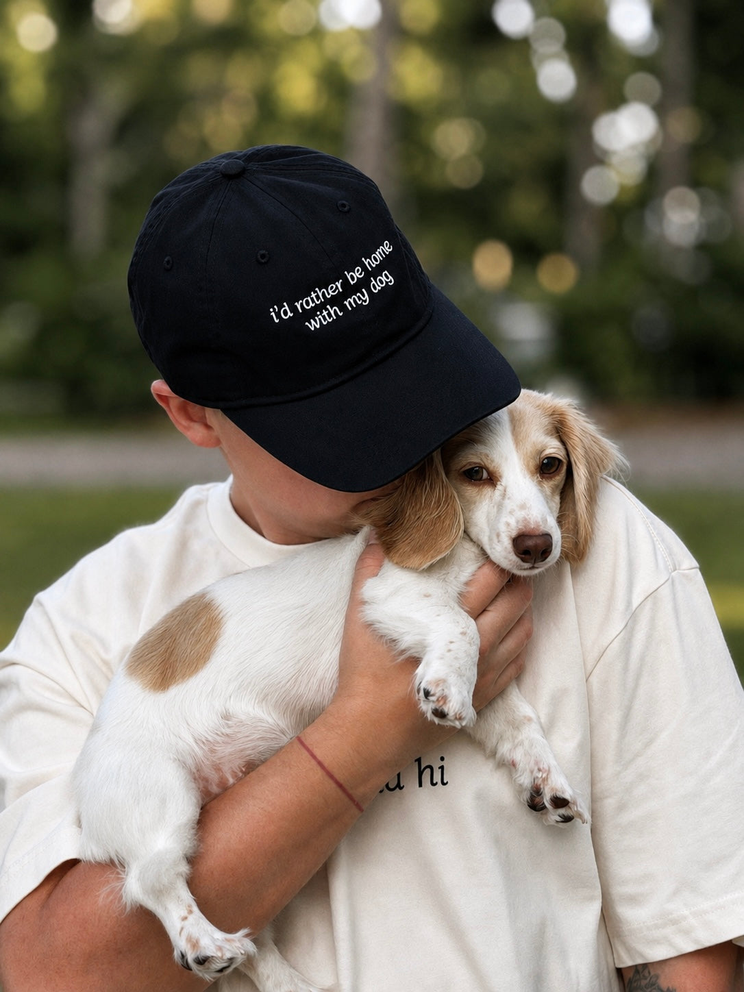 “i’d rather be home with my dog” cap